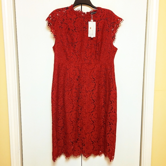 Merokeety Dresses & Skirts - NWT Merokeety Red Lacy Sleeveless Shift Dress